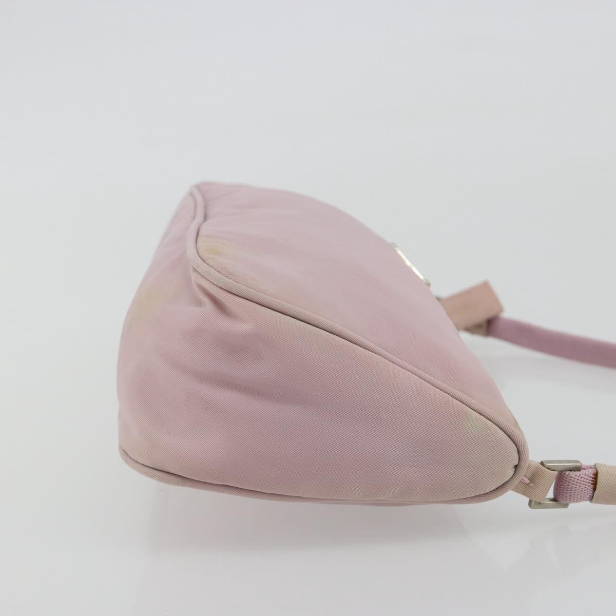 PRADA Accessory Pouch Nylon Pink Silver