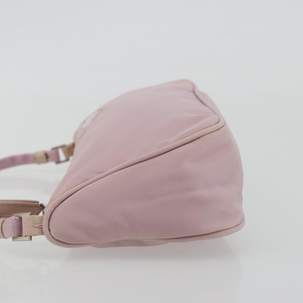 PRADA Accessory Pouch Nylon Pink Silver