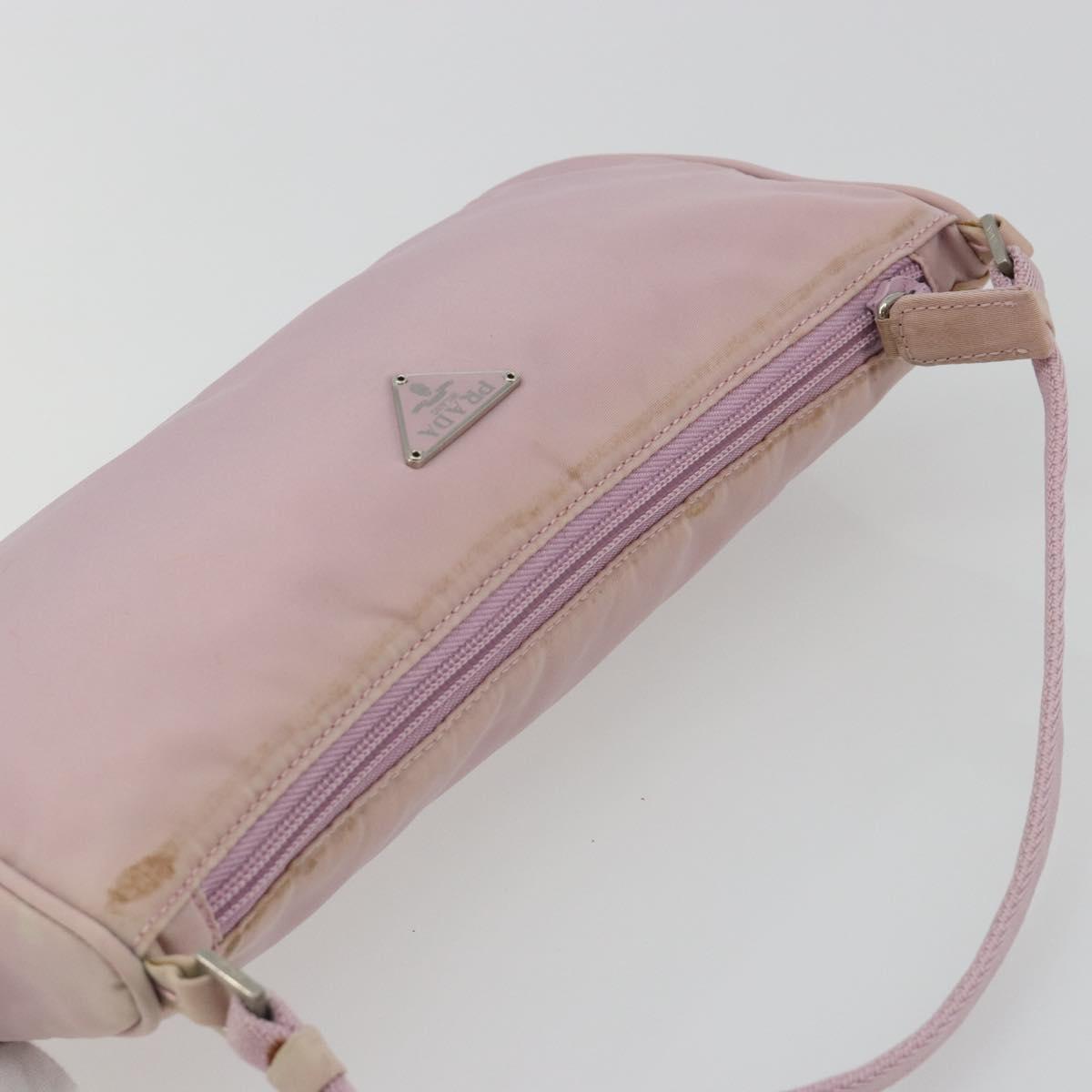 PRADA Accessory Pouch Nylon Pink Silver