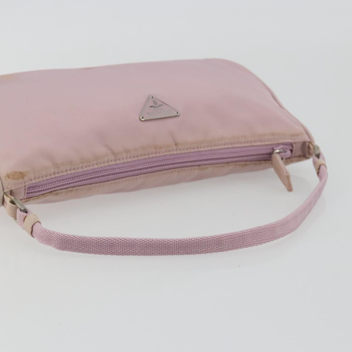 PRADA Accessory Pouch Nylon Pink Silver
