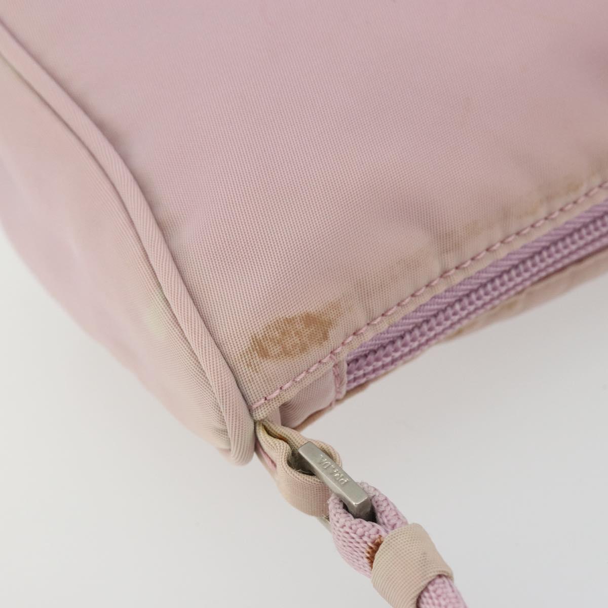PRADA Accessory Pouch Nylon Pink Silver