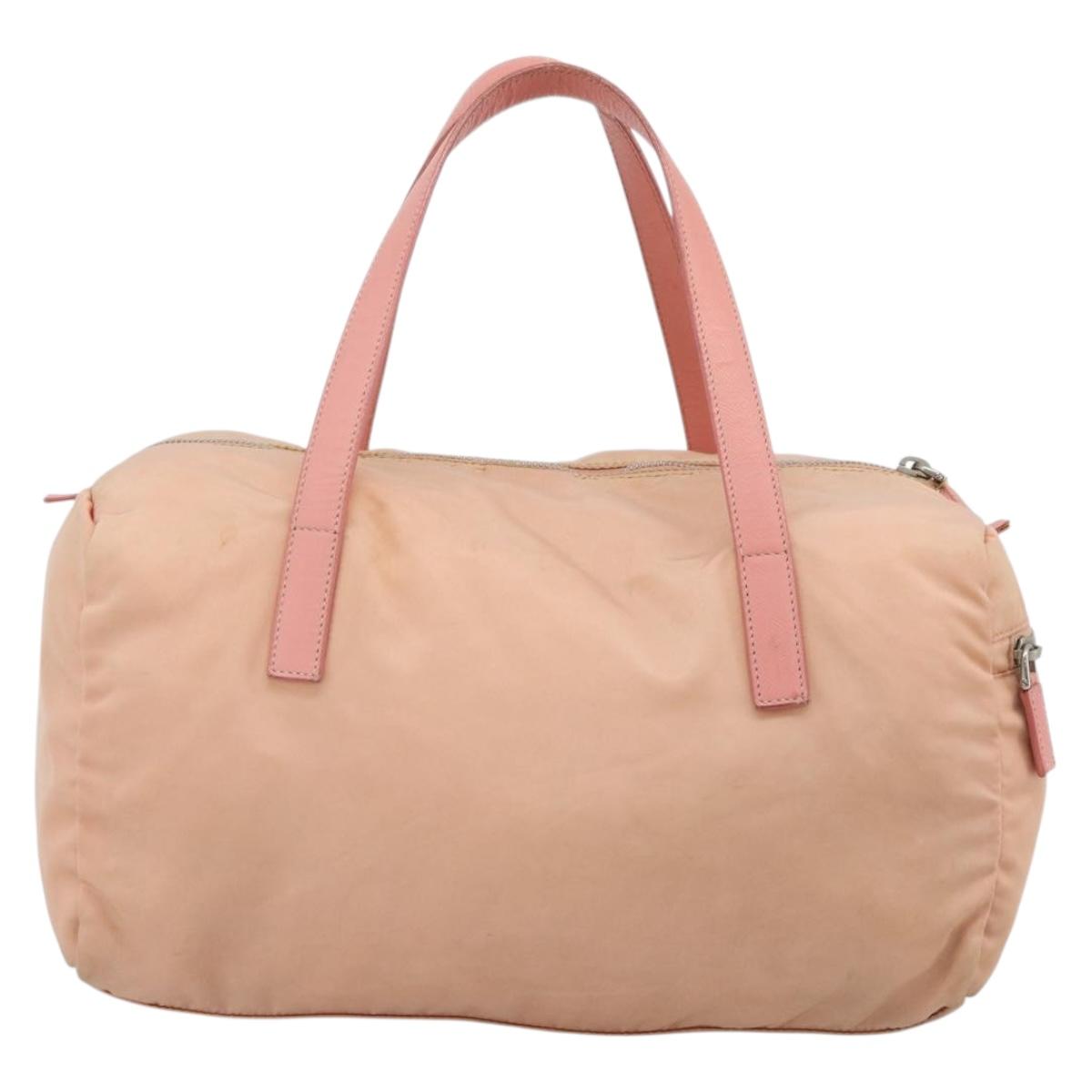PRADA Hand Bag Nylon Pink Silver