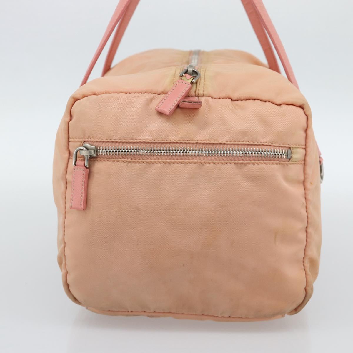 PRADA Hand Bag Nylon Pink Silver