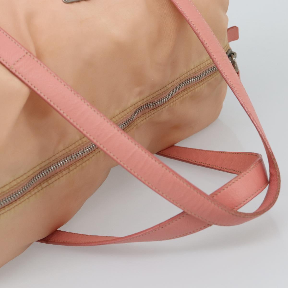 PRADA Hand Bag Nylon Pink Silver