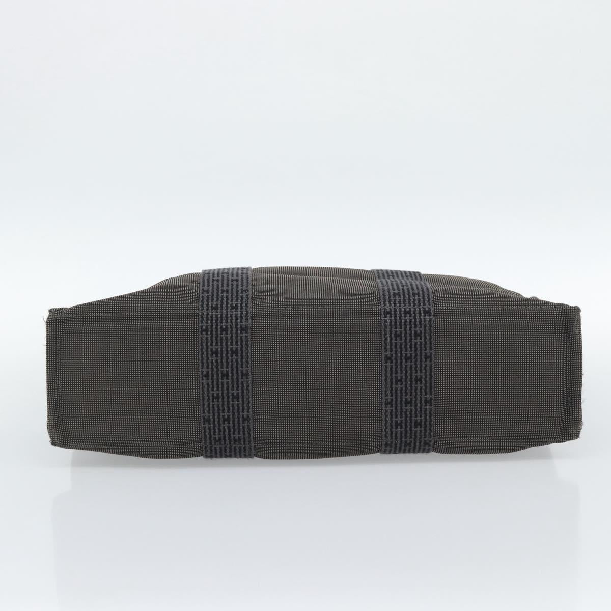 HERMES Her LineMM Hand Bag Canvas Gray Silver