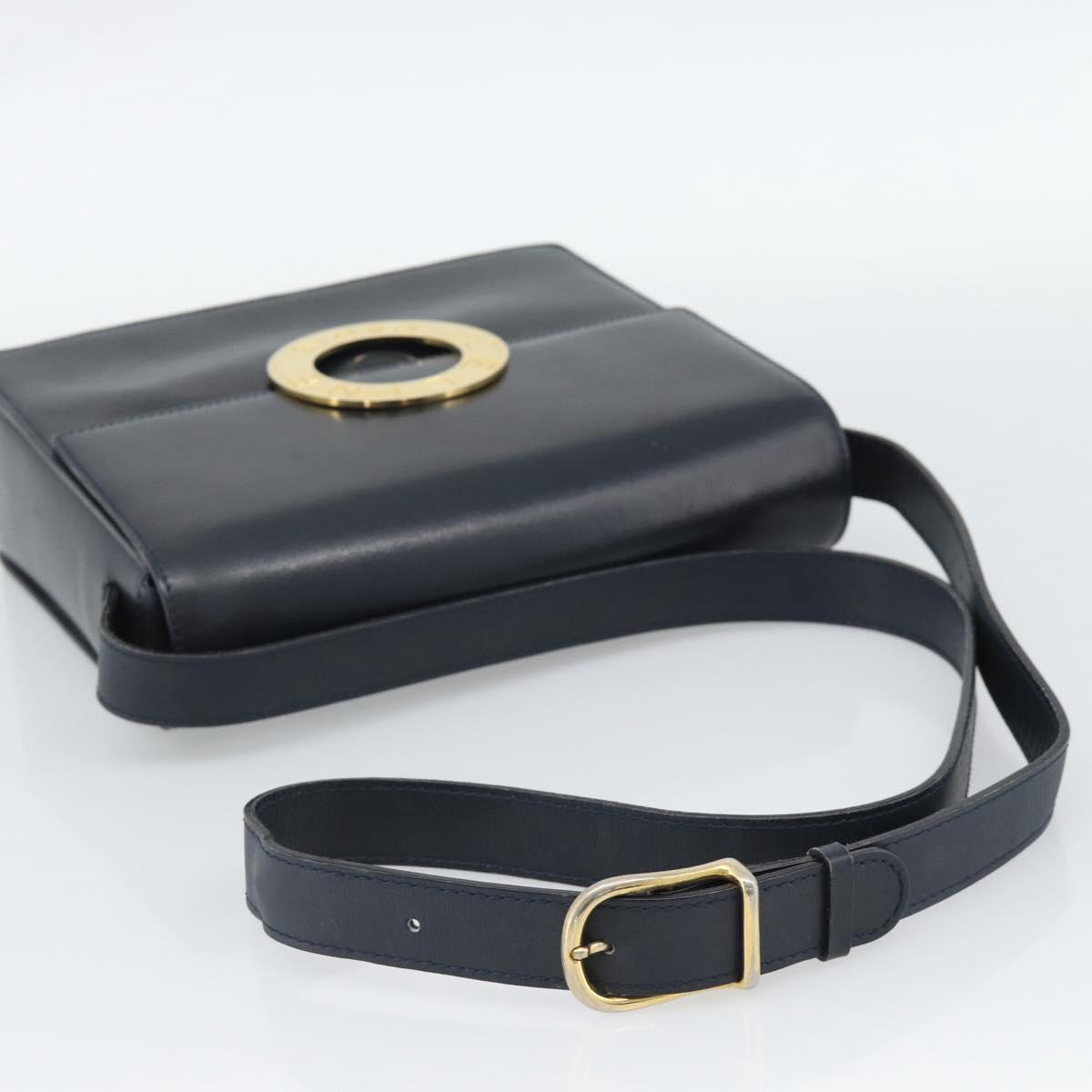 CELINE Circle Shoulder Bag Leather Black Gold