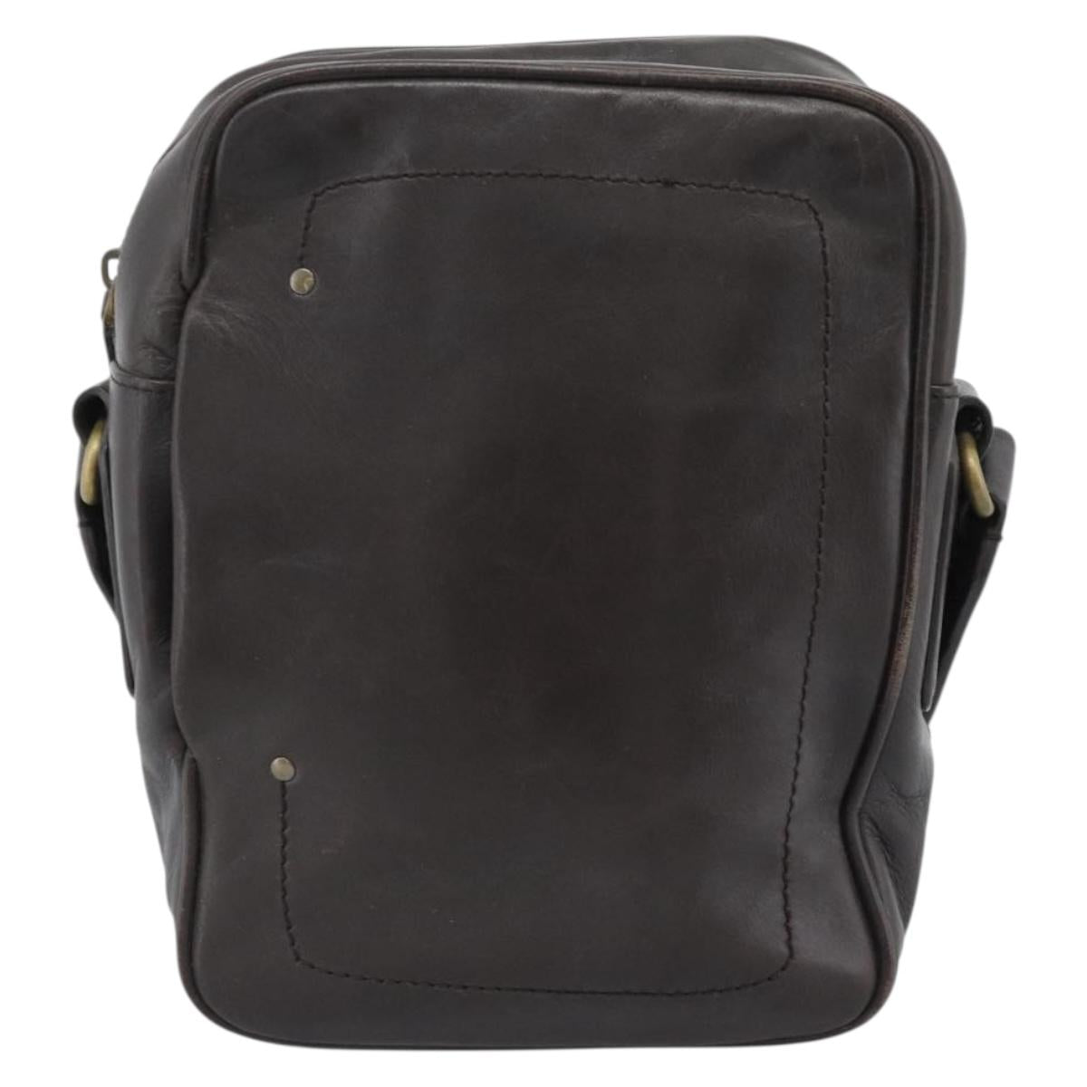 BALLY Shoulder Bag Leather Brown Gold