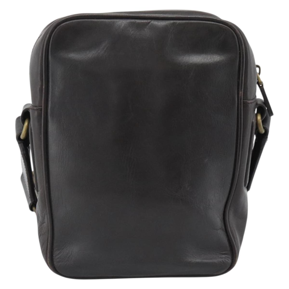 BALLY Shoulder Bag Leather Brown Gold