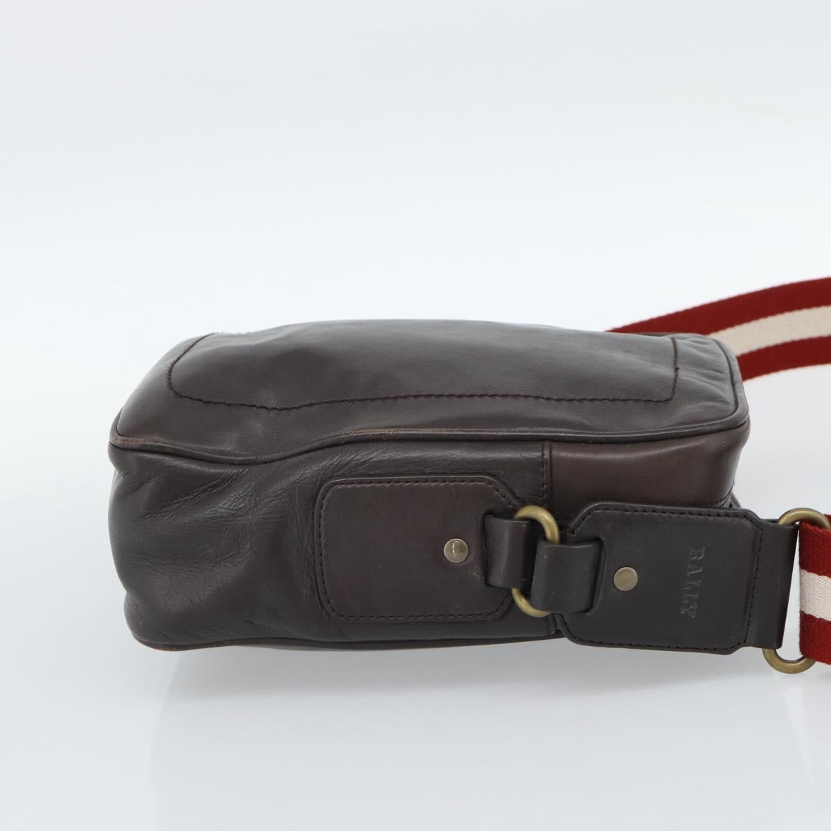 BALLY Shoulder Bag Leather Brown Gold