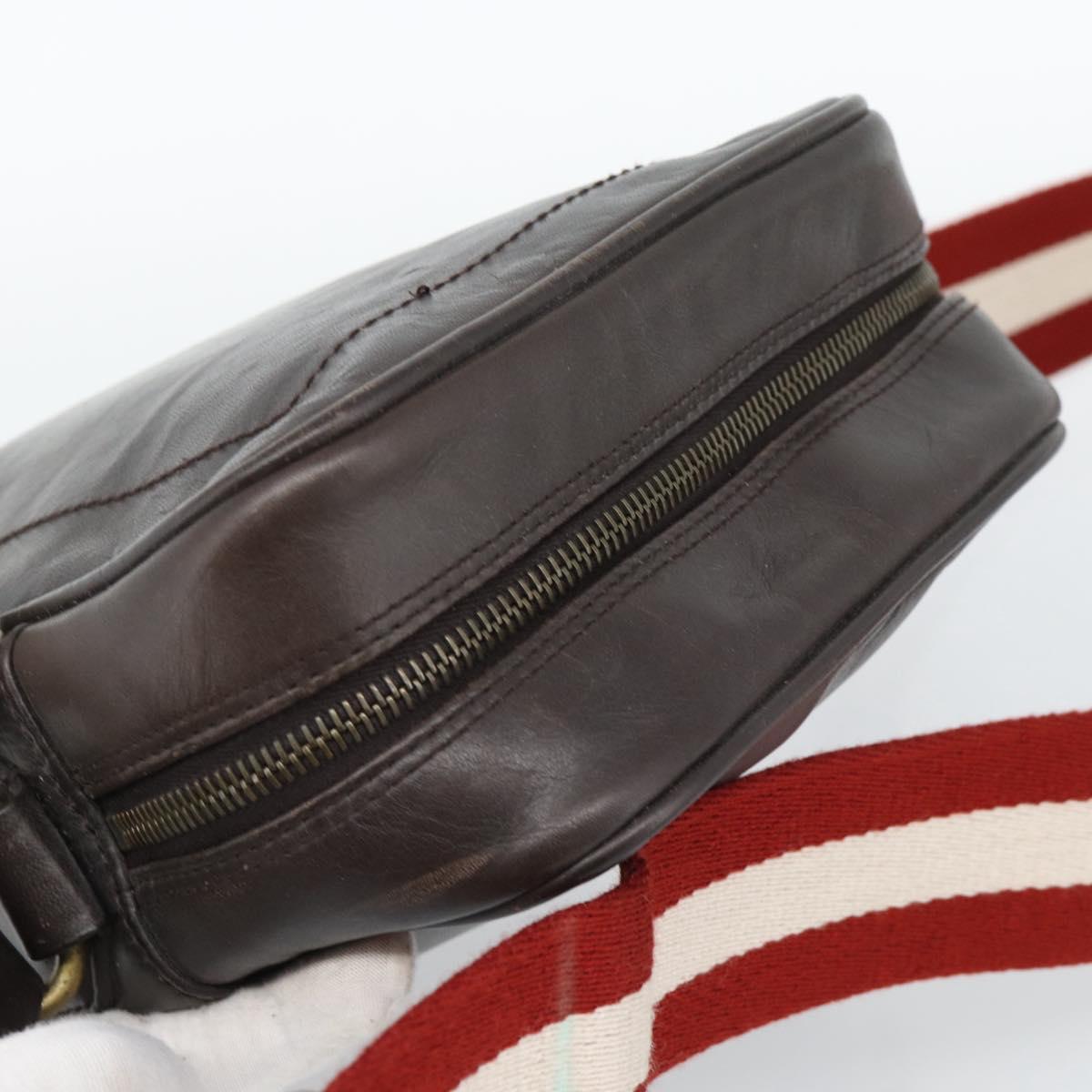 BALLY Shoulder Bag Leather Brown Gold