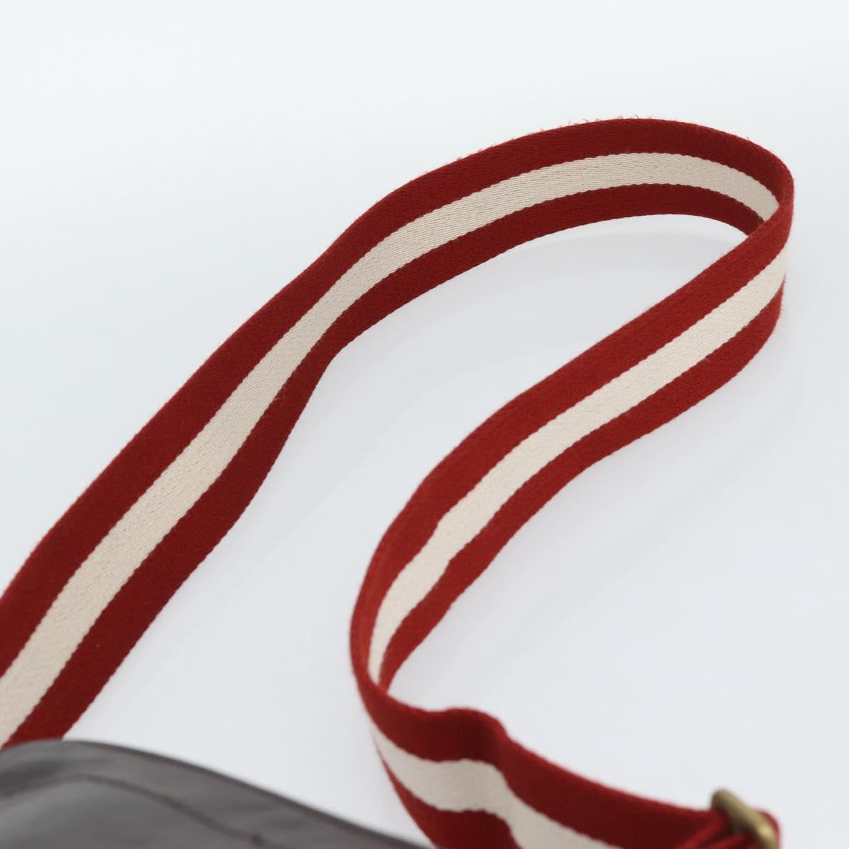 BALLY Shoulder Bag Leather Brown Gold