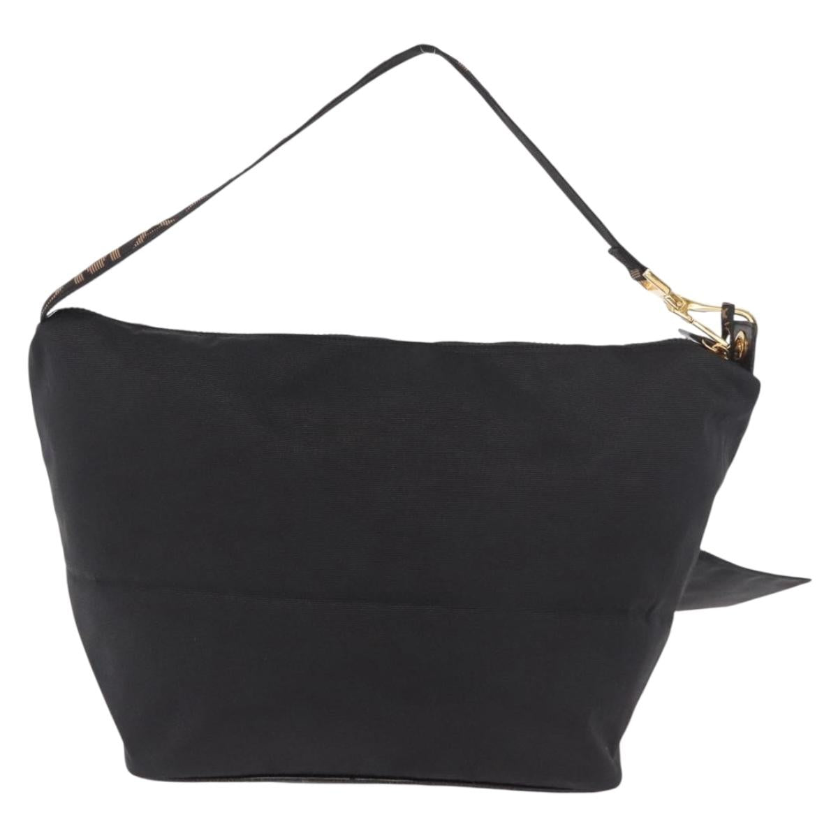 FENDI Shoulder Bag Canvas Black Gold
