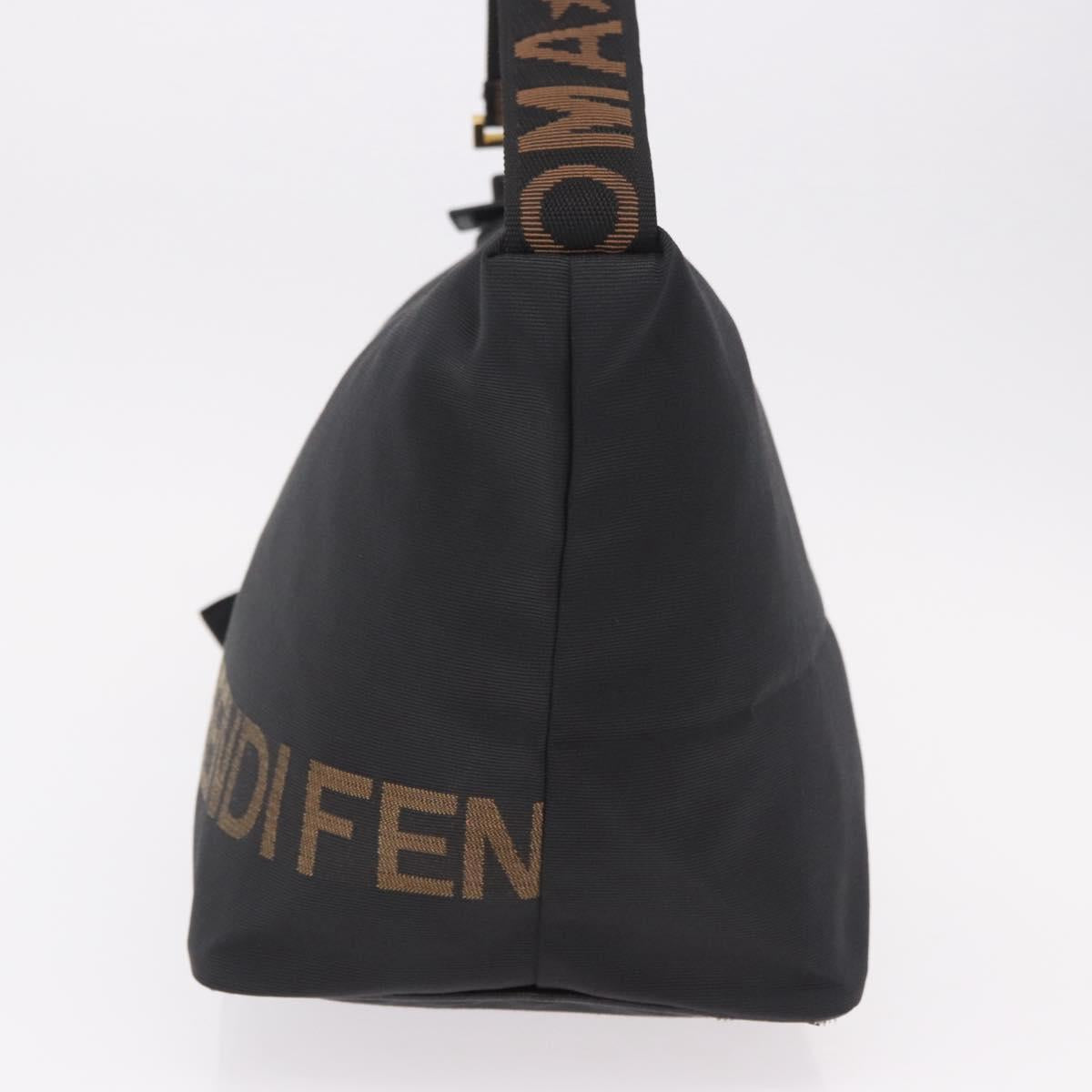 FENDI Shoulder Bag Canvas Black Gold