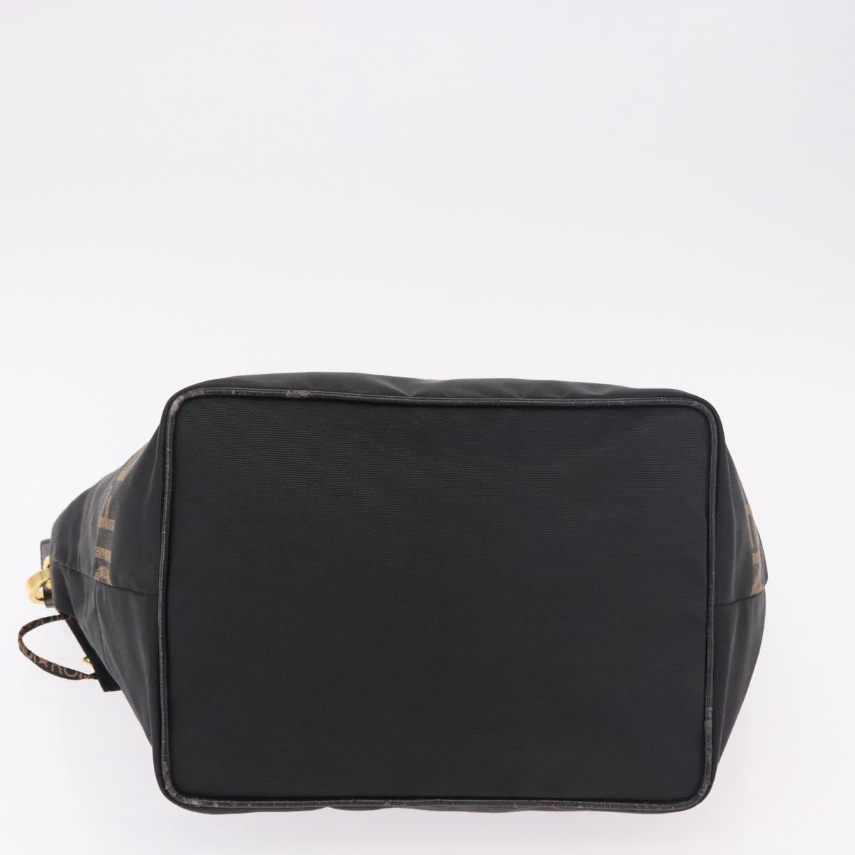 FENDI Shoulder Bag Canvas Black Gold