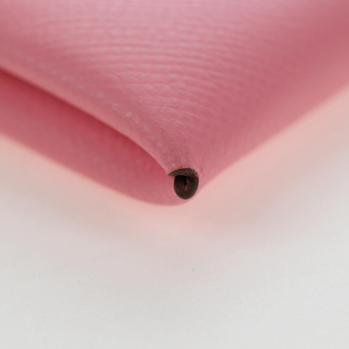 HERMES Calvi Card Case Leather Pink