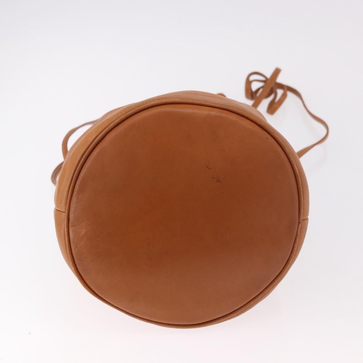 CELINE Triomphe Drawstring Bag Leather Brown