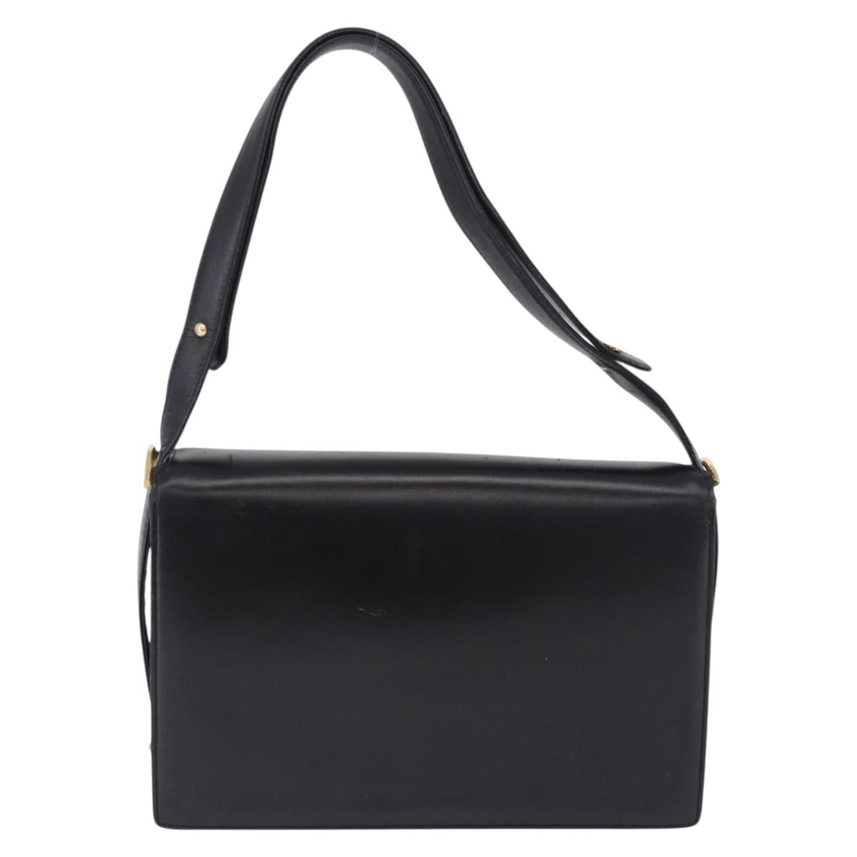 CELINE Shoulder Bag Leather Black Gold
