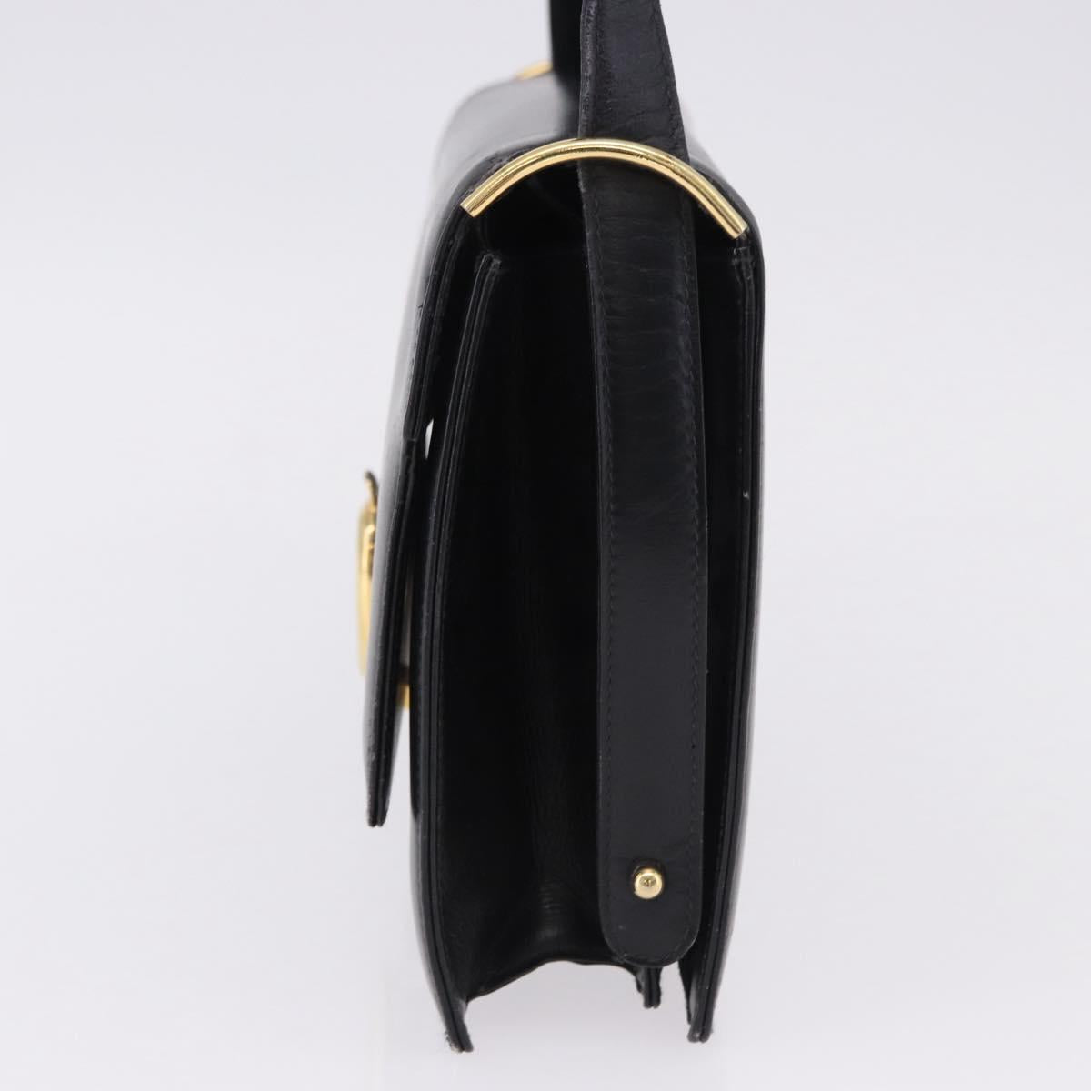CELINE Shoulder Bag Leather Black Gold