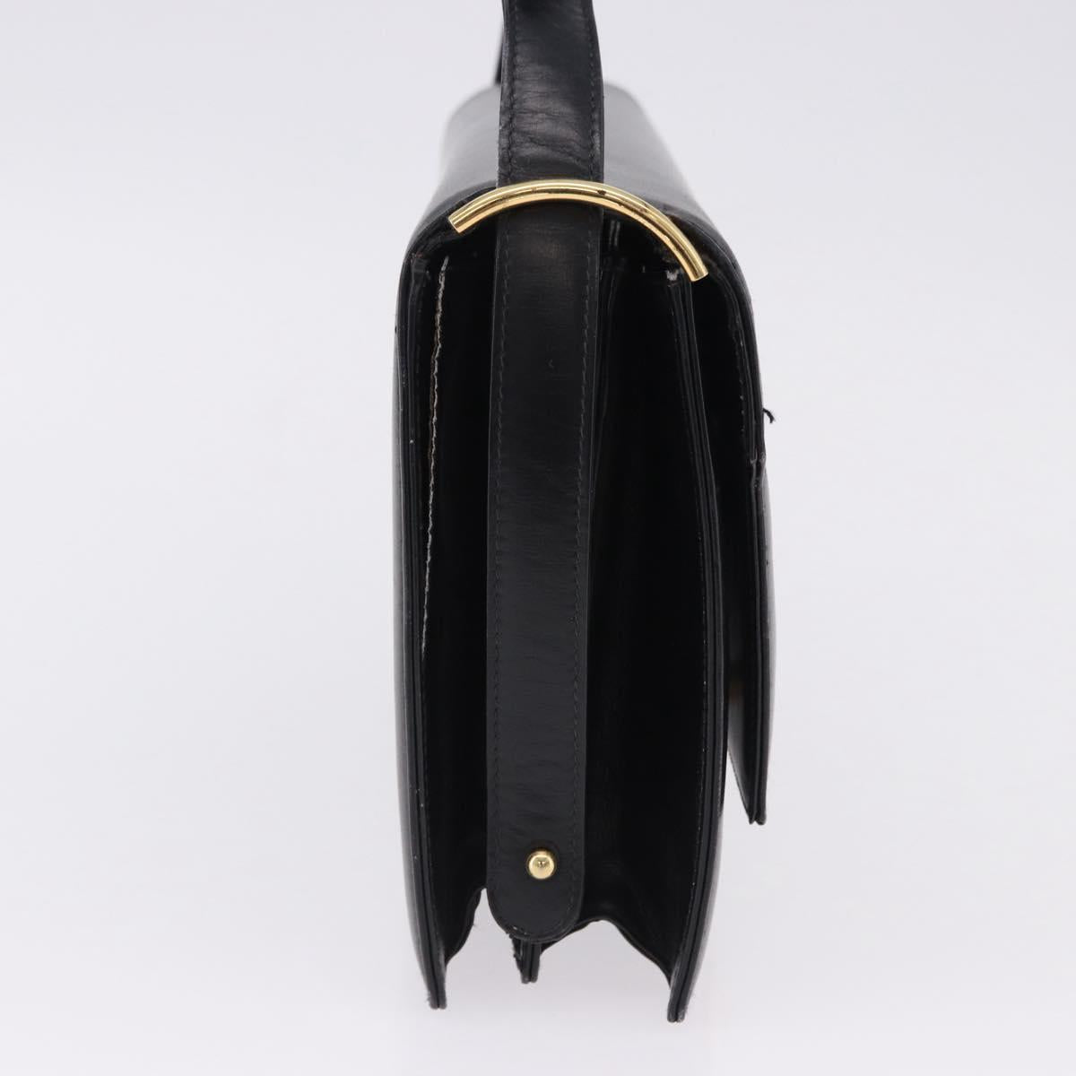 CELINE Shoulder Bag Leather Black Gold