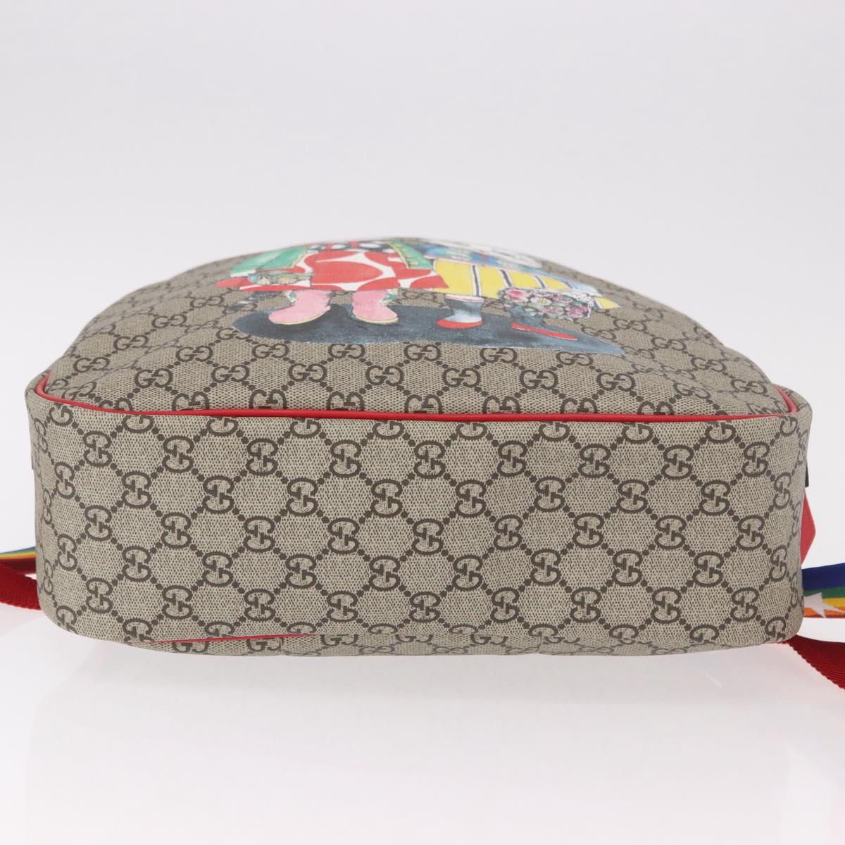 GUCCI GG Supreme Backpack PVC Beige Silver 501976