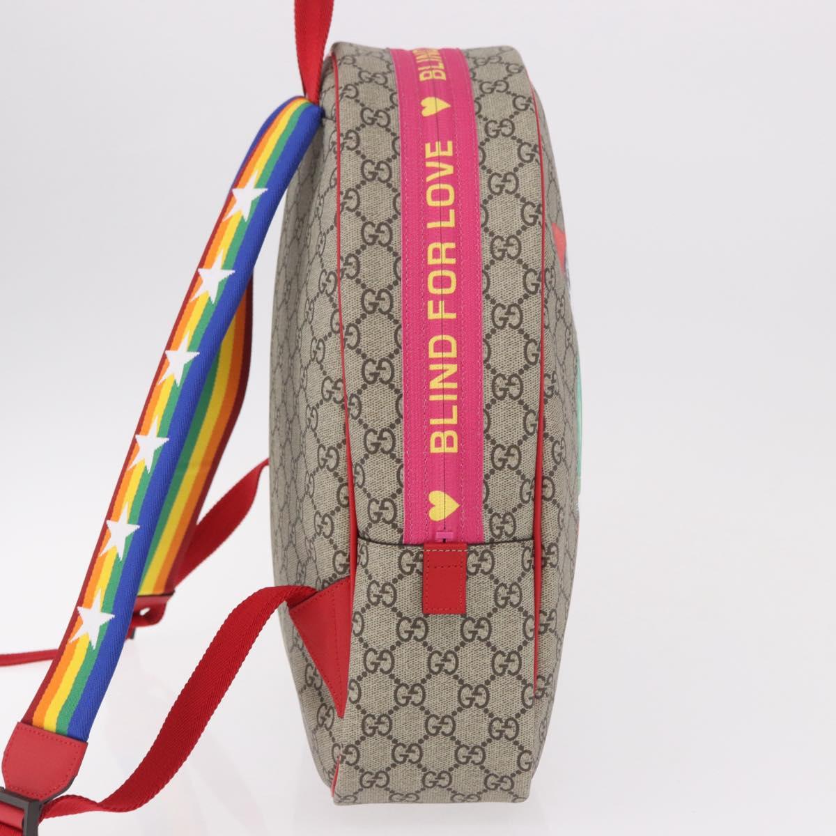 GUCCI GG Supreme Backpack PVC Beige Silver 501976