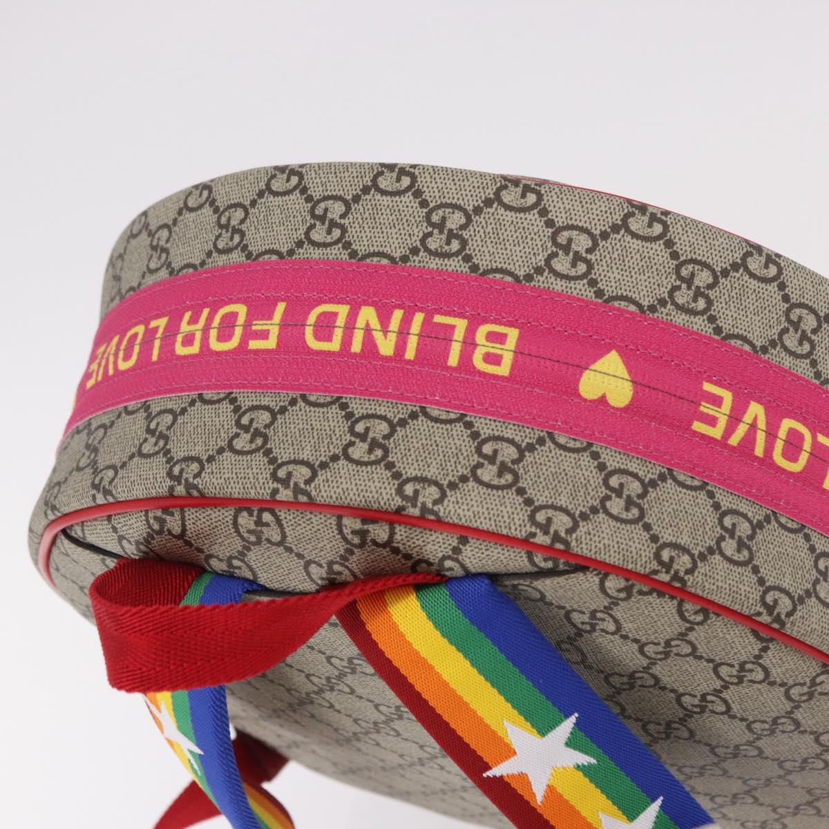 GUCCI GG Supreme Backpack PVC Beige Silver 501976