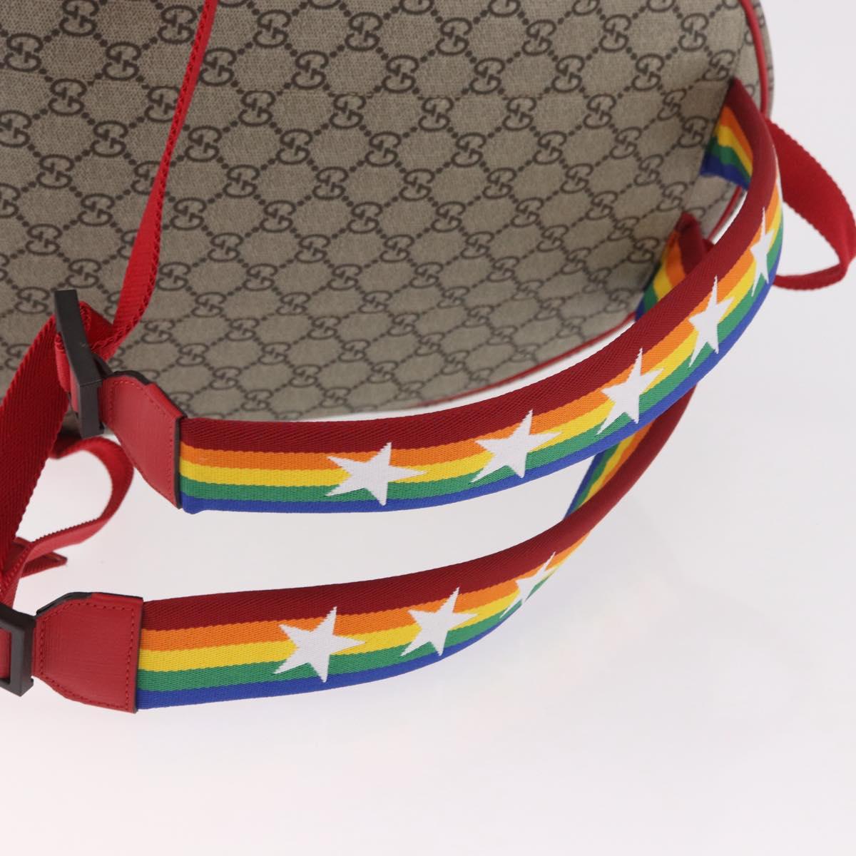GUCCI GG Supreme Backpack PVC Beige Silver 501976