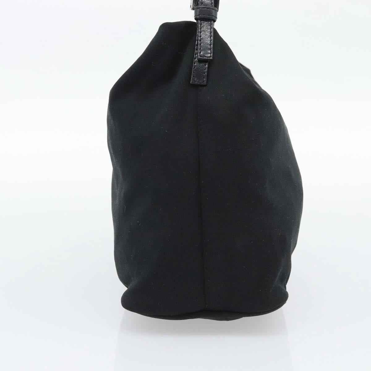 FENDI Shoulder Bag Cotton Jersey Black Silver