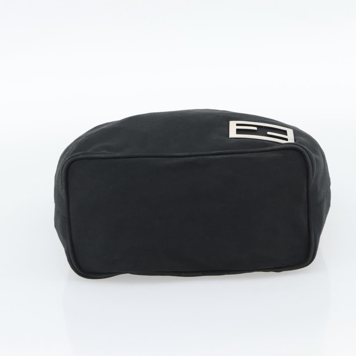 FENDI Shoulder Bag Cotton Jersey Black Silver