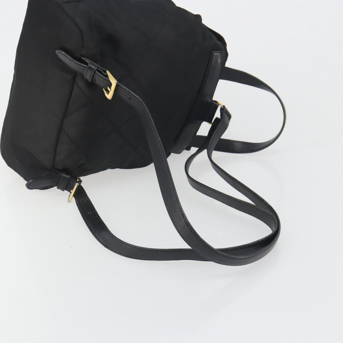 PRADA Quilted Backpack Nylon Black Gold