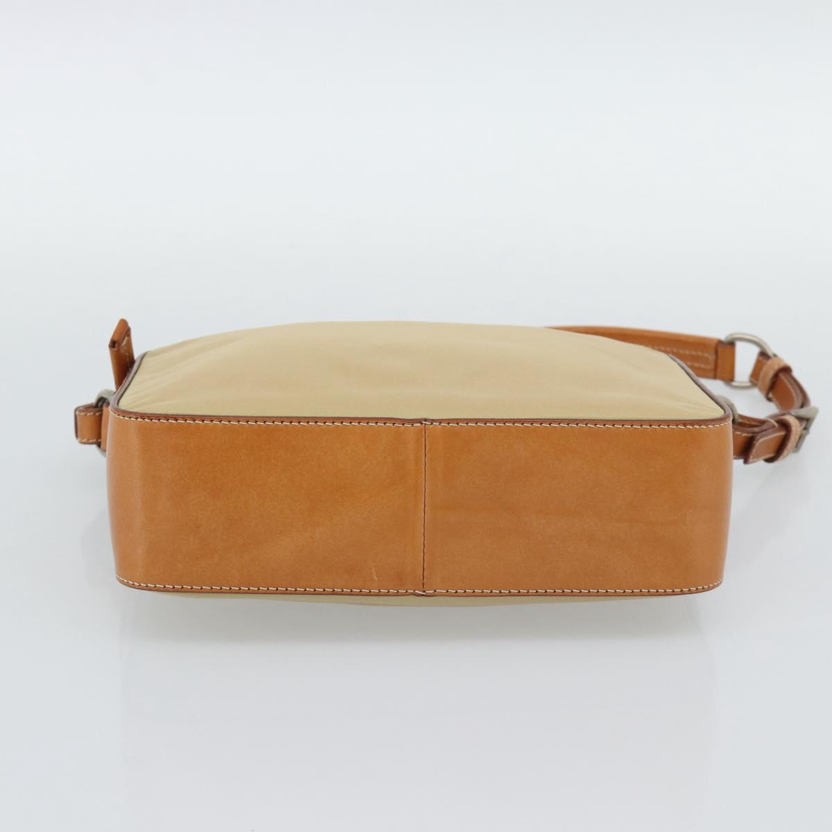 PRADA Shoulder Bag Nylon Beige Silver