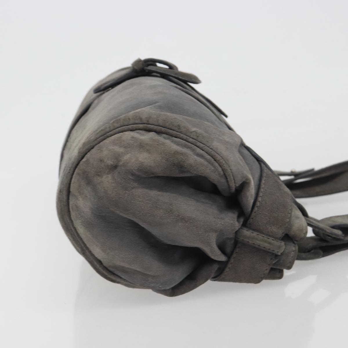 LOEWE Tote Bag Suede Gray Silver