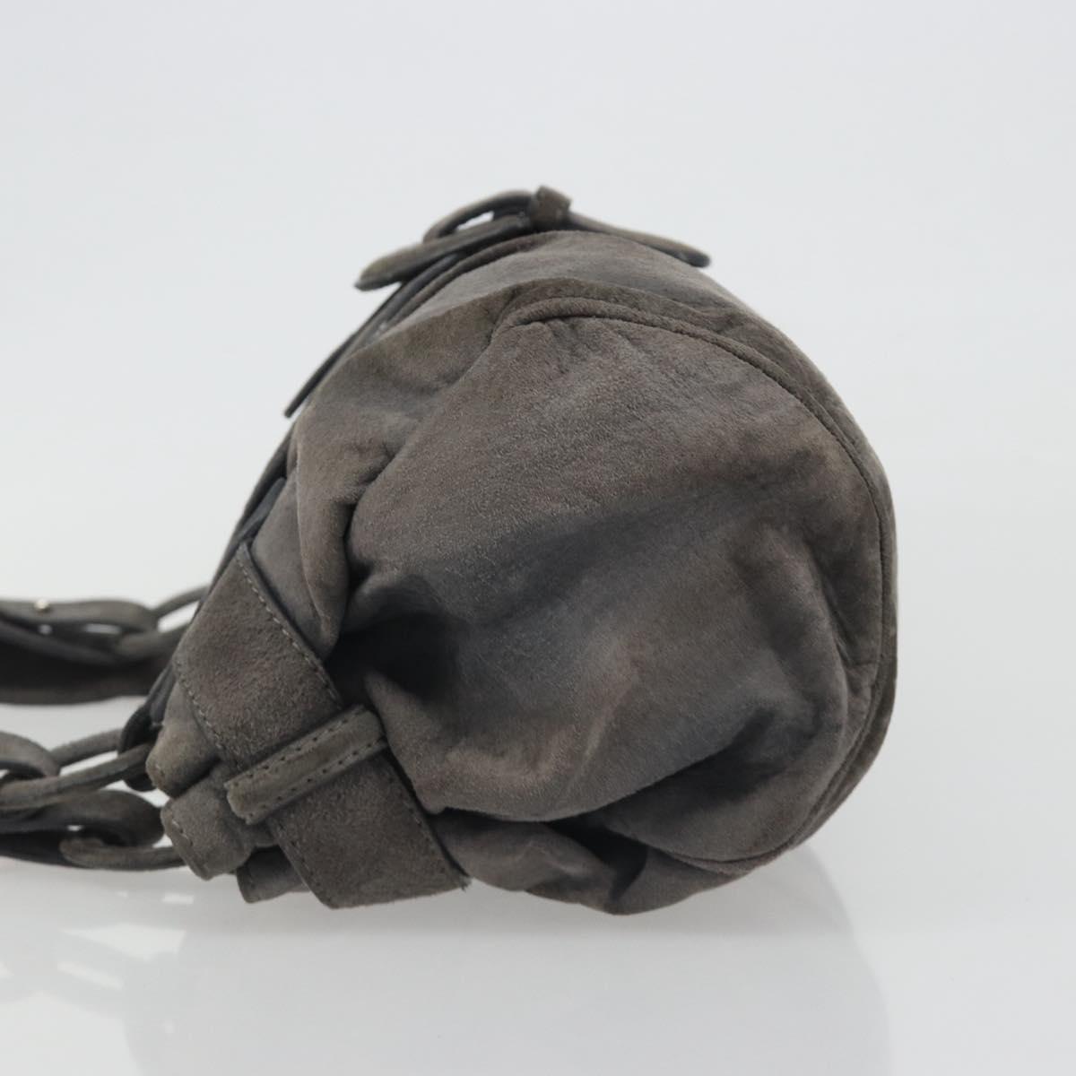 LOEWE Tote Bag Suede Gray Silver