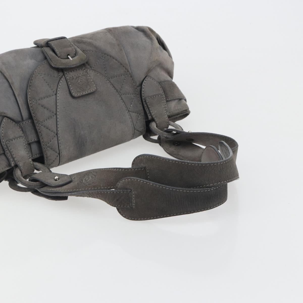 LOEWE Tote Bag Suede Gray Silver