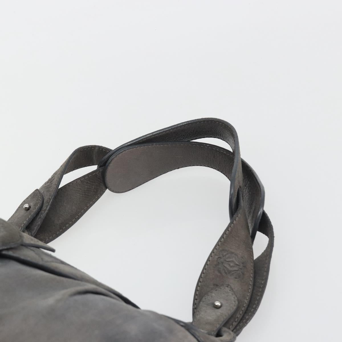 LOEWE Tote Bag Suede Gray Silver