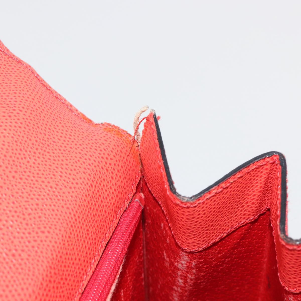 CELINE Hand Bag Leather 2way Red Gold