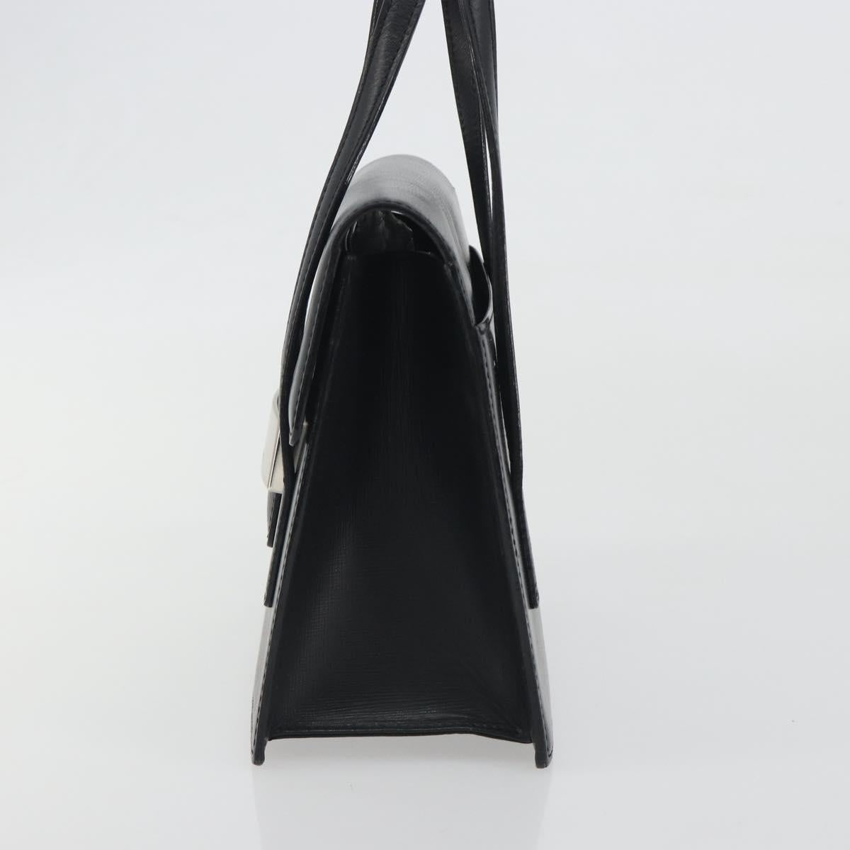 BURBERRY Hand Bag Leather Black Silver