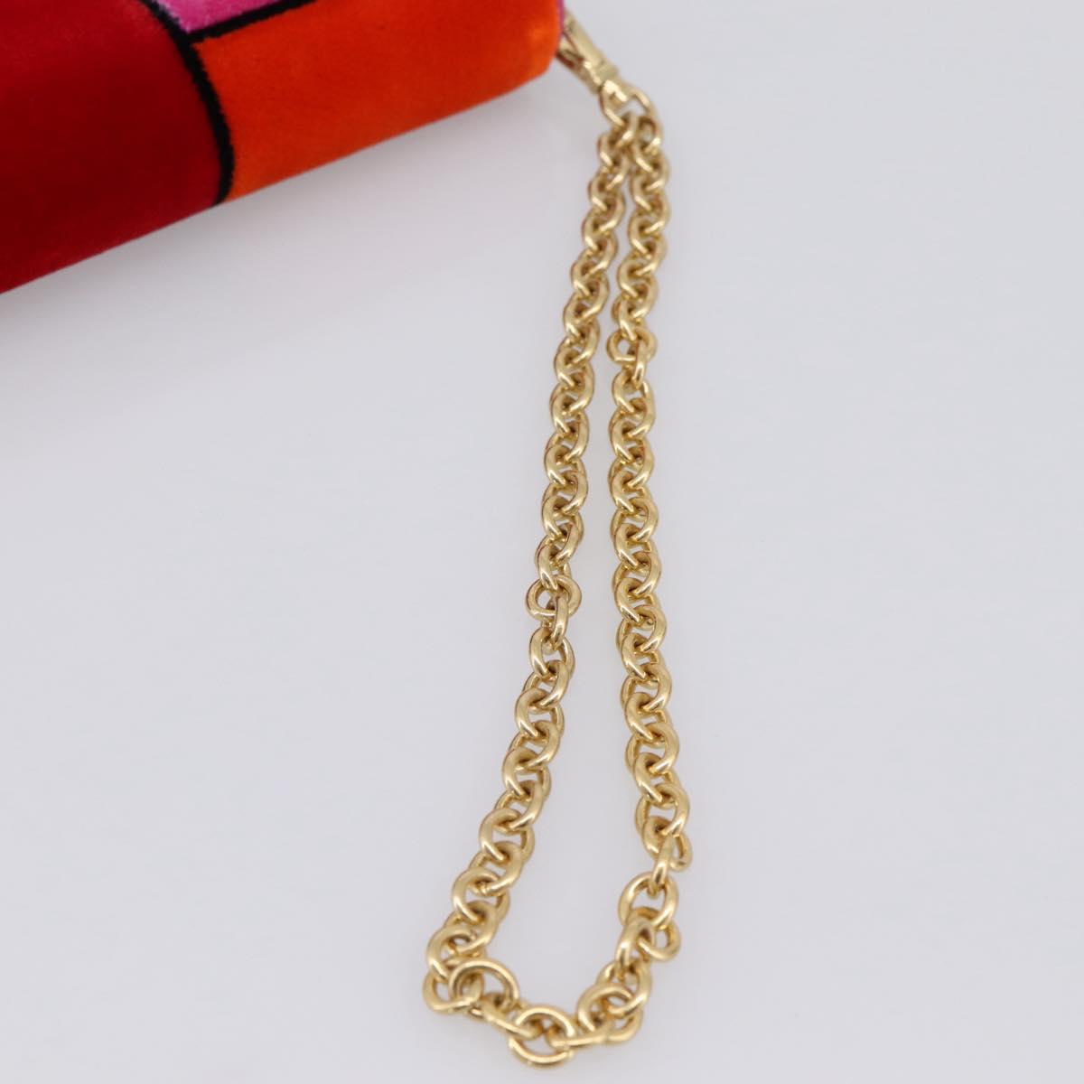 PRADA Long Wallet Velor Red Gold