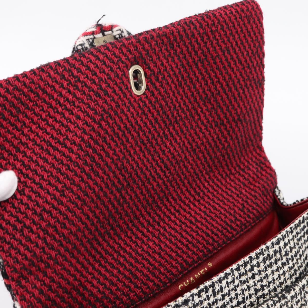 CHANEL Chain Shoulder Bag Tweed Red CC