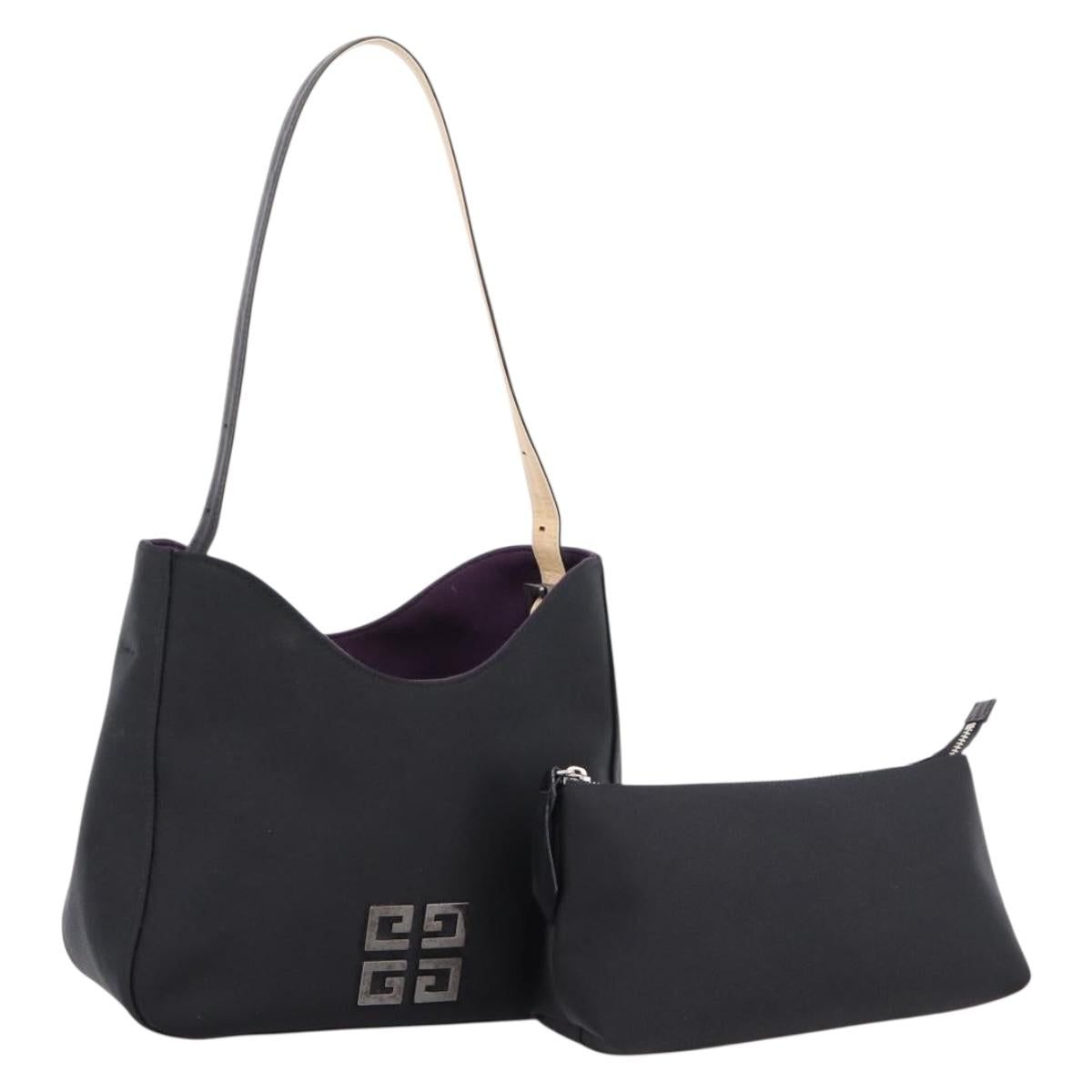 GIVENCHY Hand Bag Nylon Black Silver