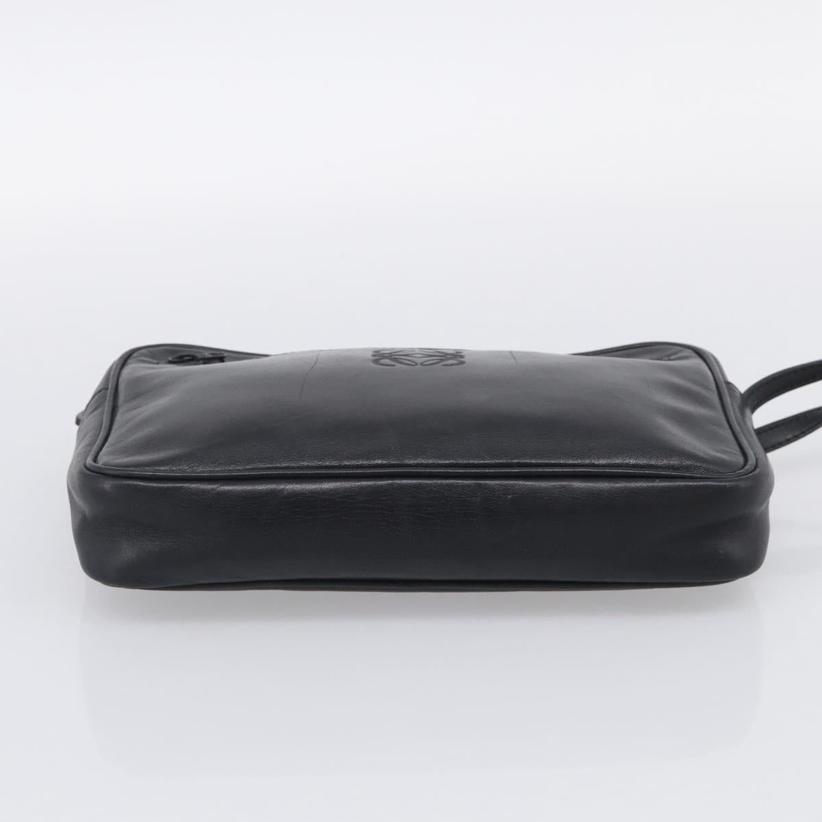 LOEWE Clutch Bag Leather Black Gold