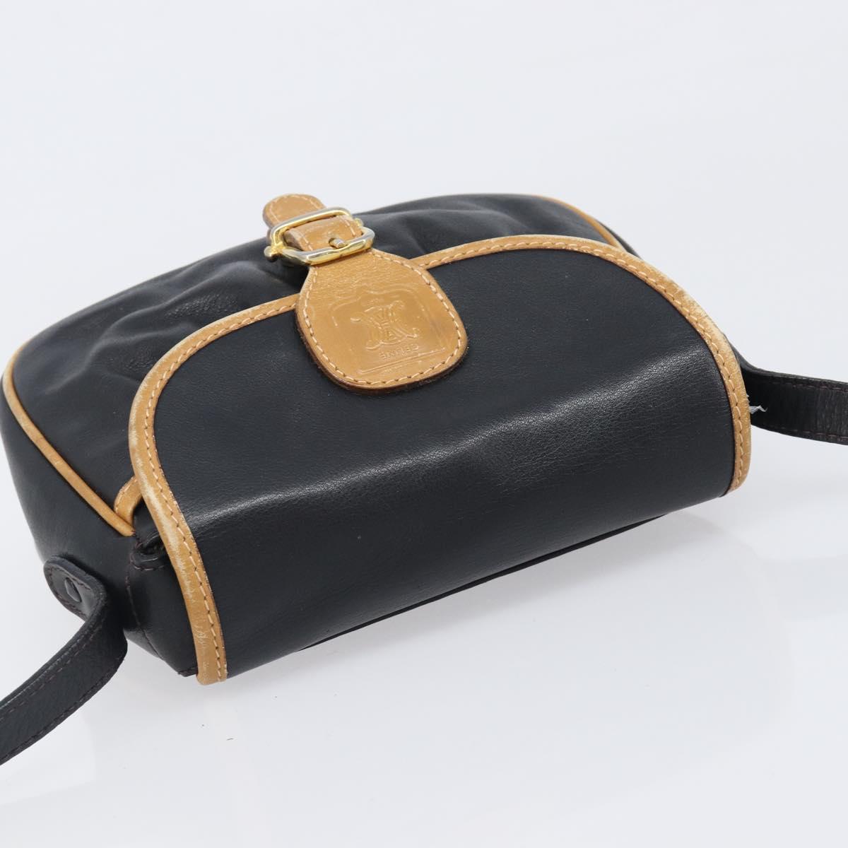CELINE Shoulder Bag Leather Black Gold