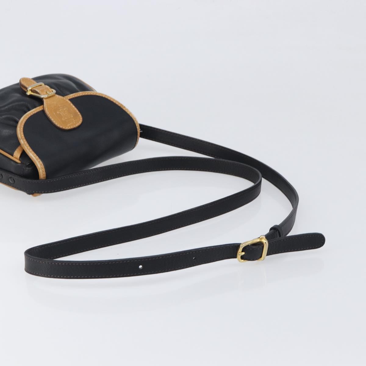 CELINE Shoulder Bag Leather Black Gold