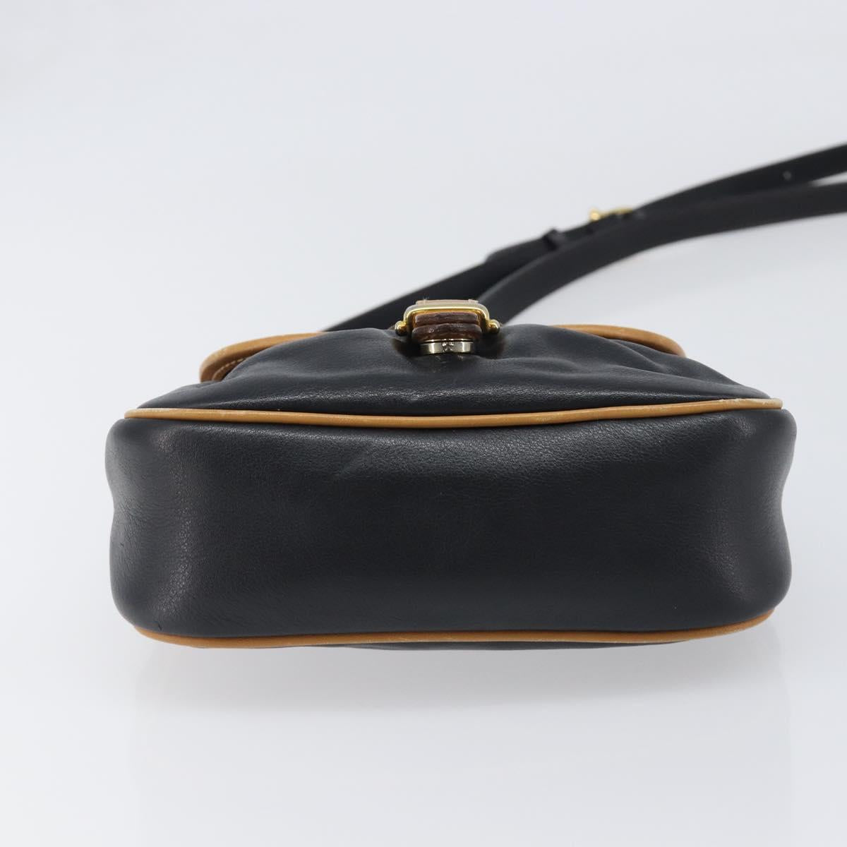 CELINE Shoulder Bag Leather Black Gold