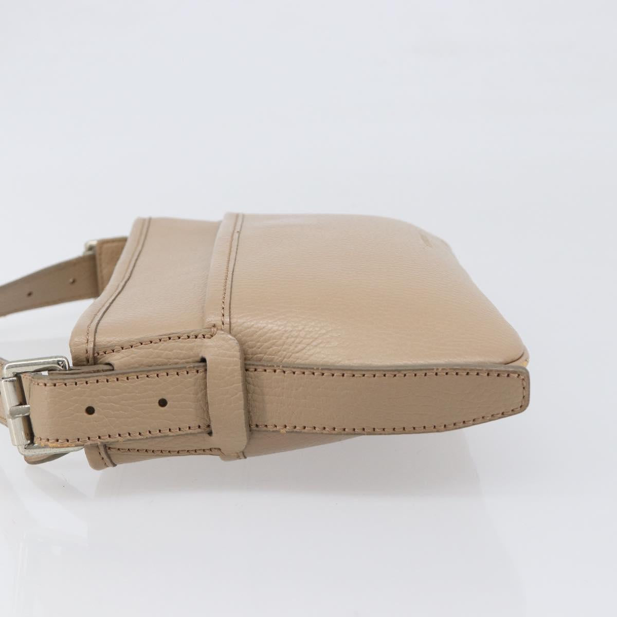 BURBERRY Nova Check Shoulder Bag Leather Beige Silver