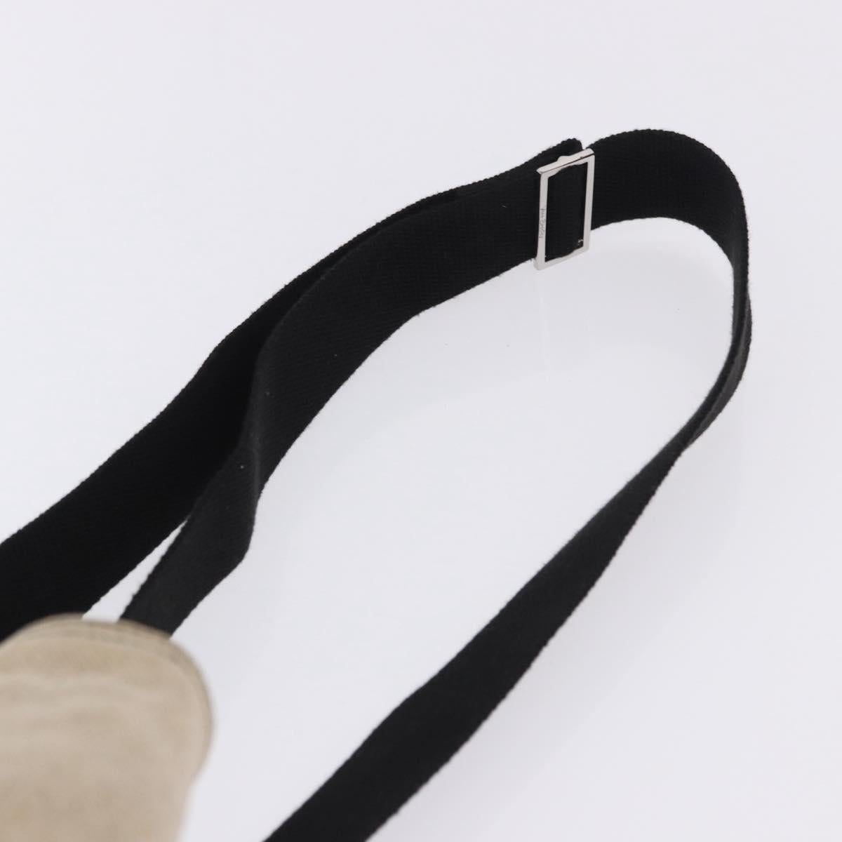 PRADA Shoulder Bag Canvas Beige Silver