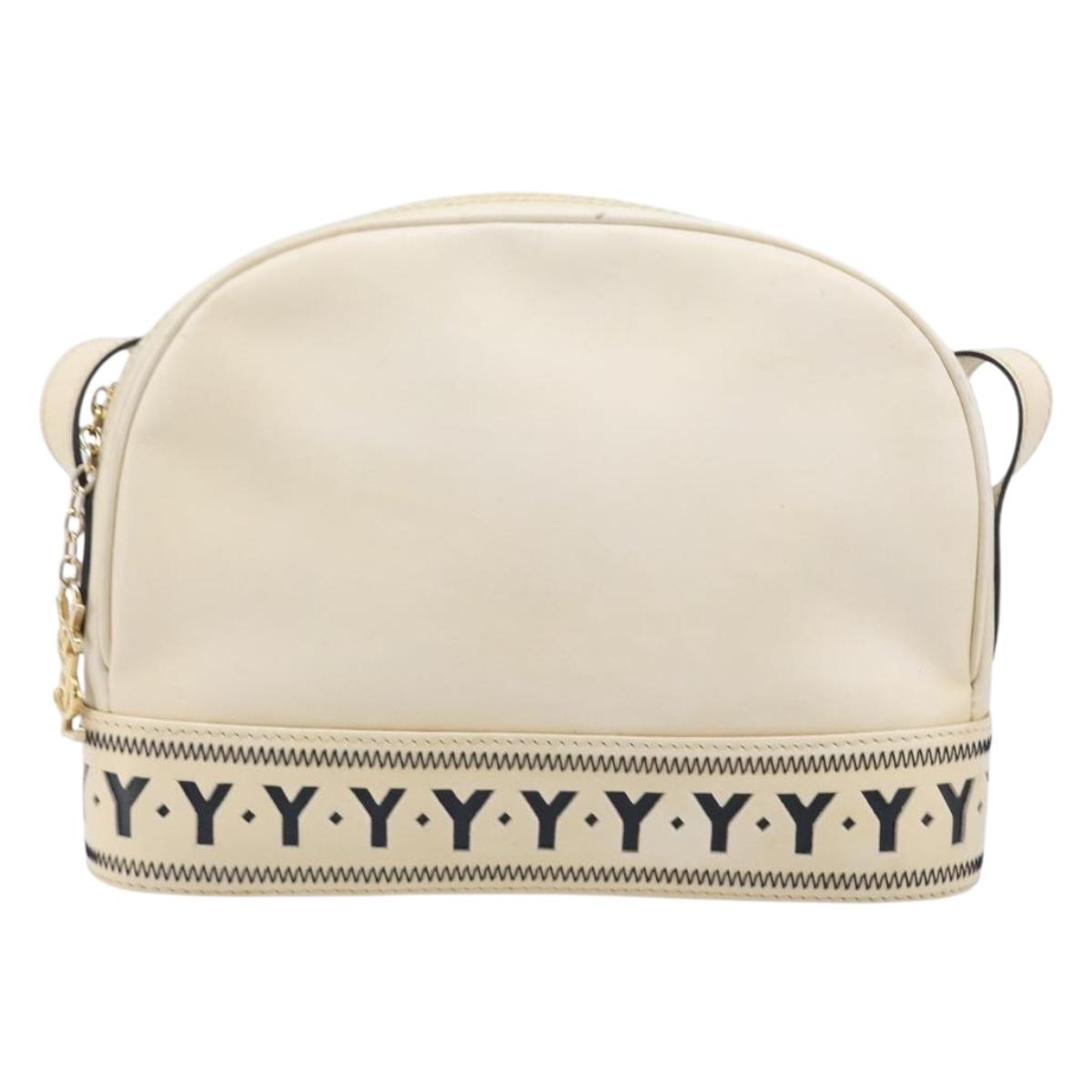 SAINT LAURENT Shoulder Bag Leather Beige Gold