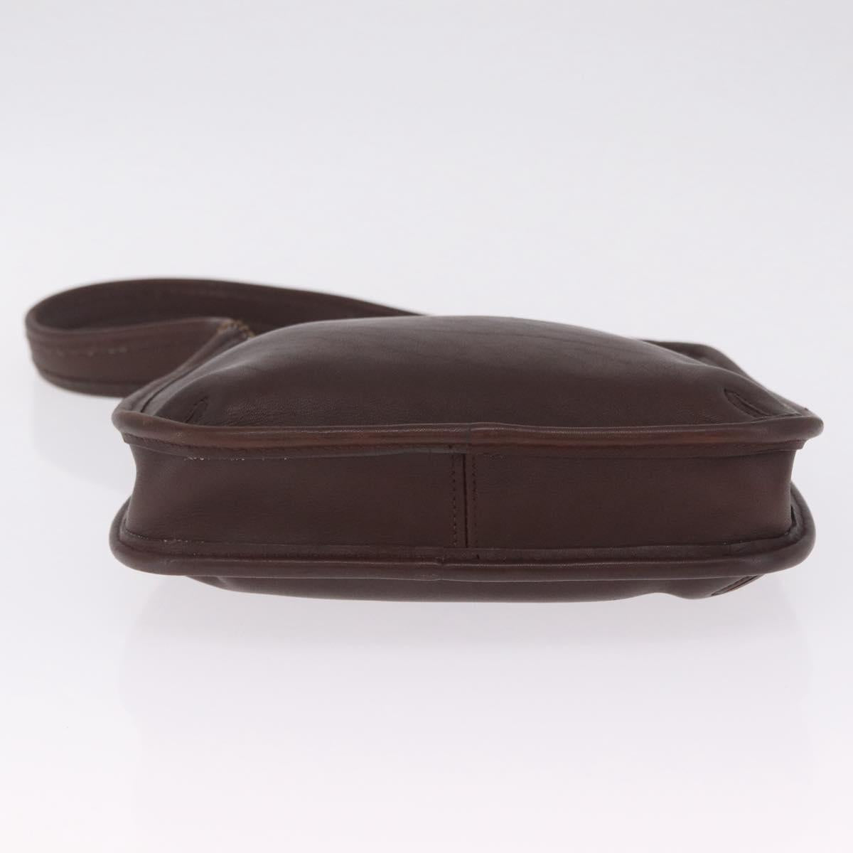 Coach Shoulder Bag Leather Brown Gold