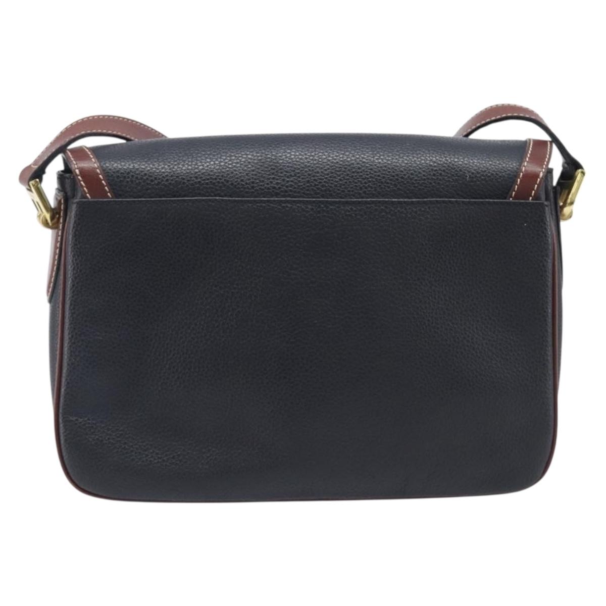Bally Shoulder Bag Leather Black Gold