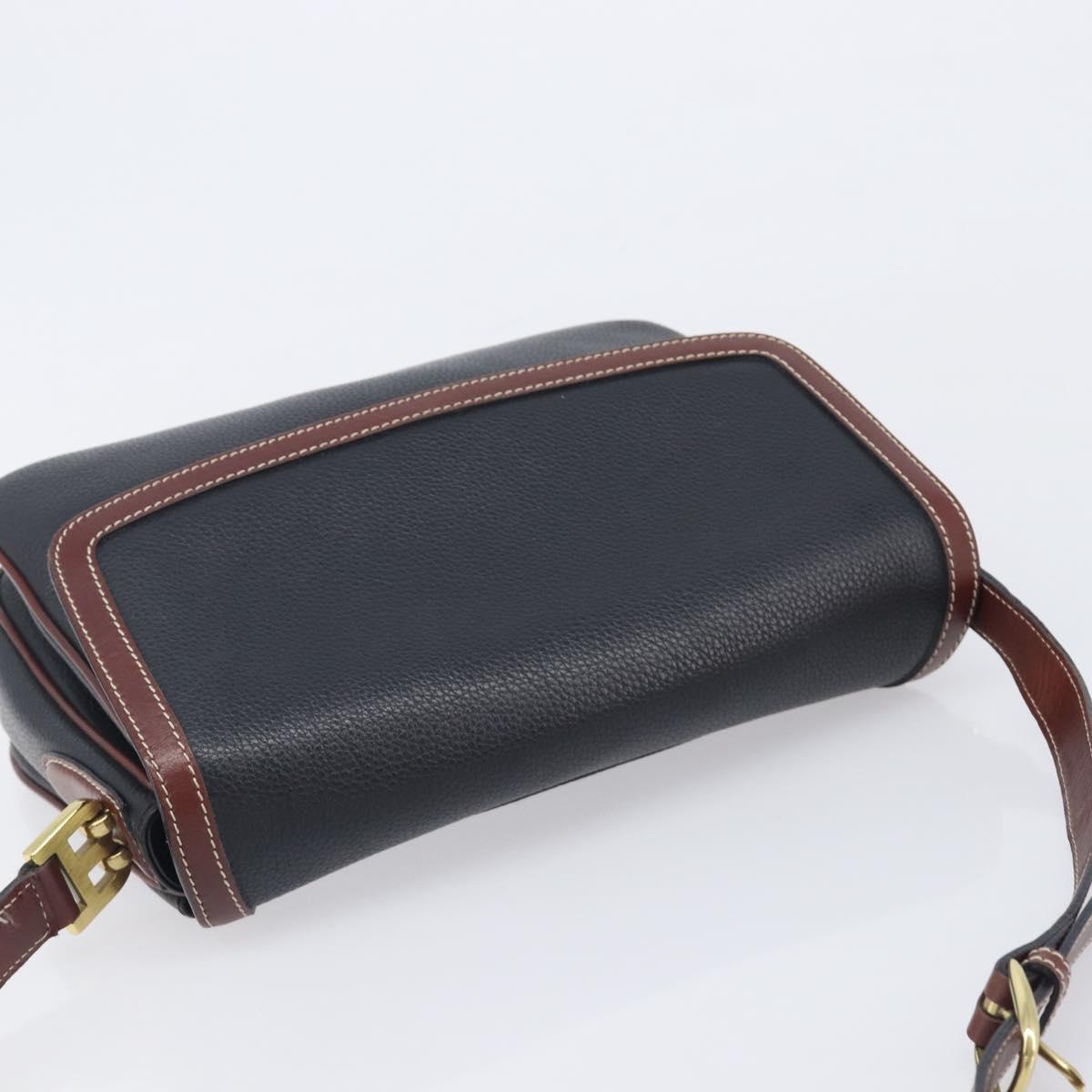 Bally Shoulder Bag Leather Black Gold